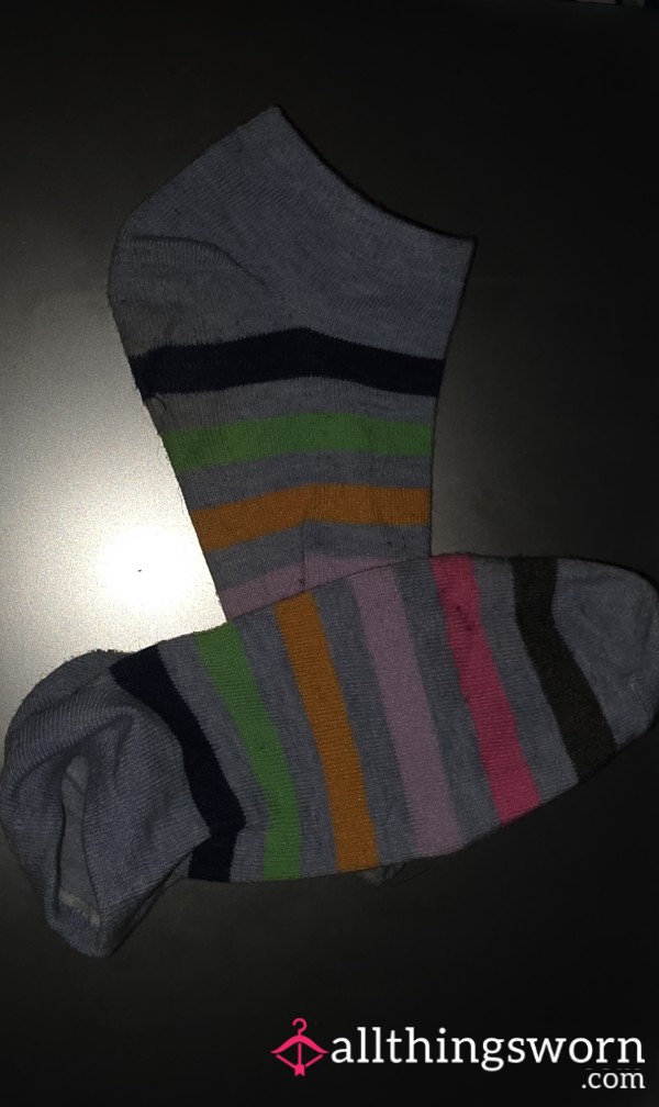 Cute Striped Socks Worn In Boots