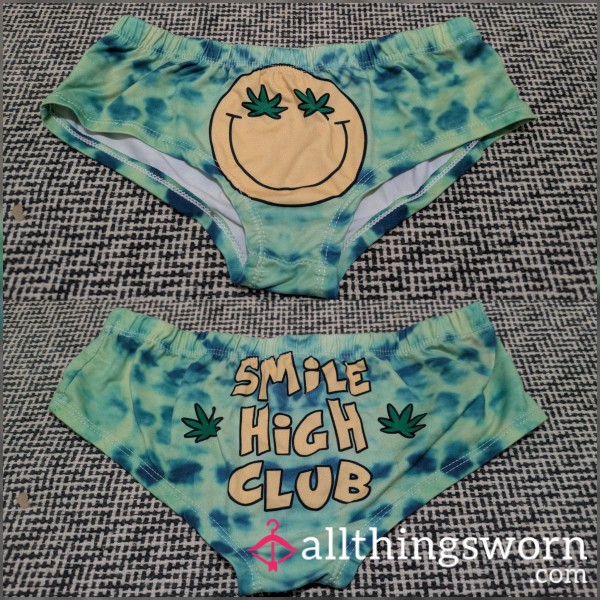 Cute Tie Dye 420 Stoner Smiley Panties