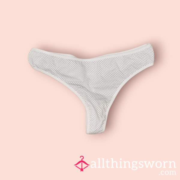 Cute White And Black Spotted Thong