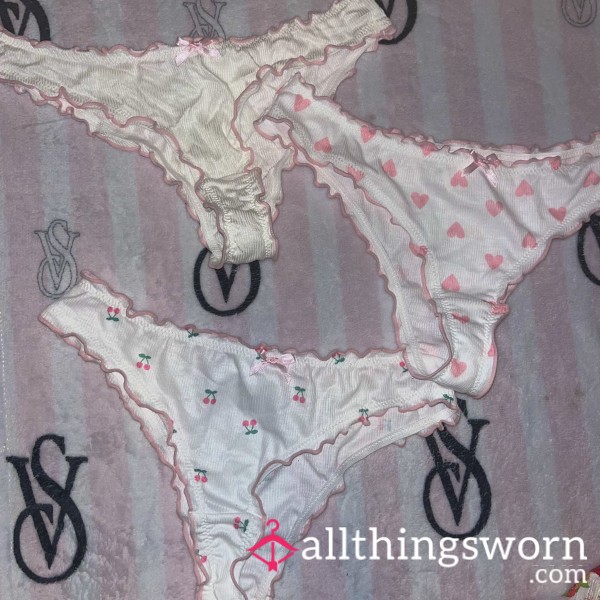 Cute White And Pink Panties With Bows 🎀 🩷🌸🍬