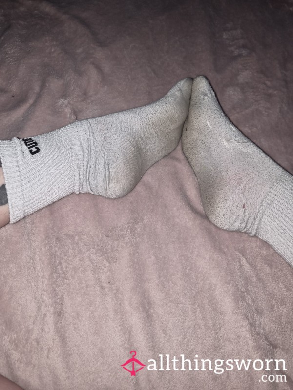 Cute White Crew Socks 🧦 Messy & Dirty🤍