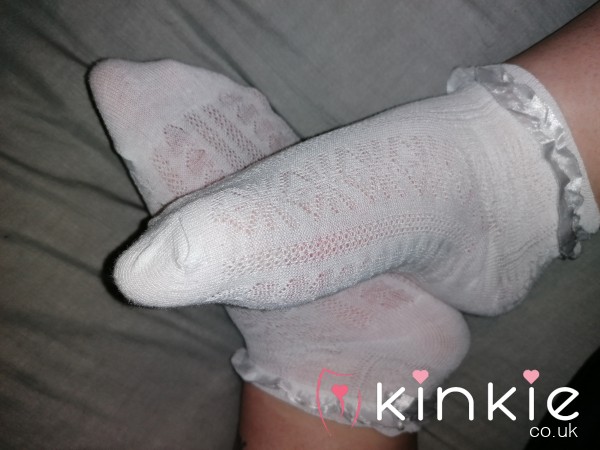 Cute White Frilly Socks Worn All Day