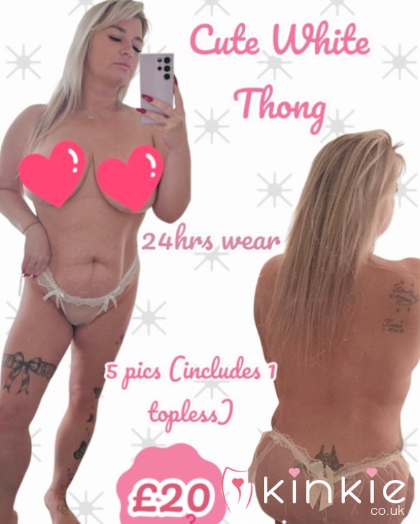 Cute White Thong With A Little Tulle Skirt At The Back 🥰