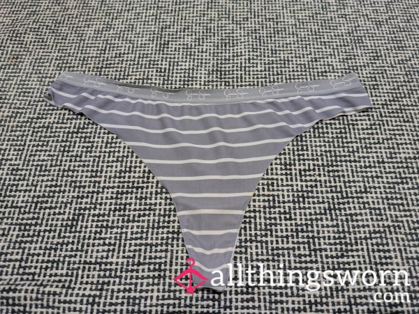 Cute Seamless Worn Thong With Stripes 💋