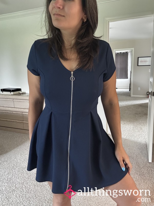 Cutest Navy Blue Sailor Dress; Front Zipper😉