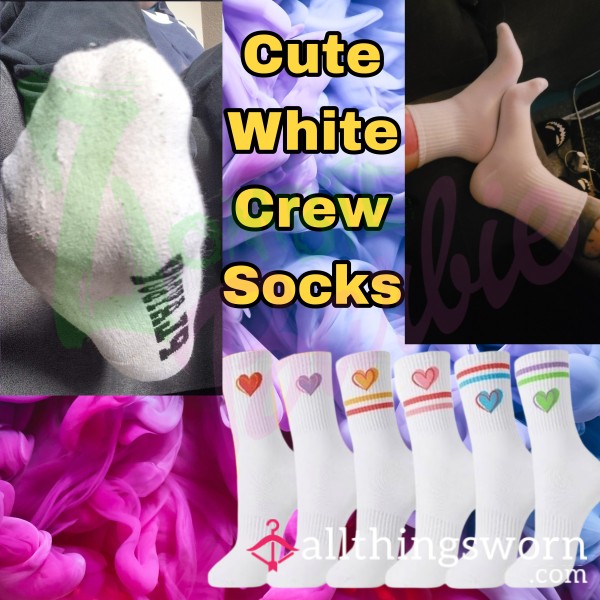 Cutesy White Crew Socks