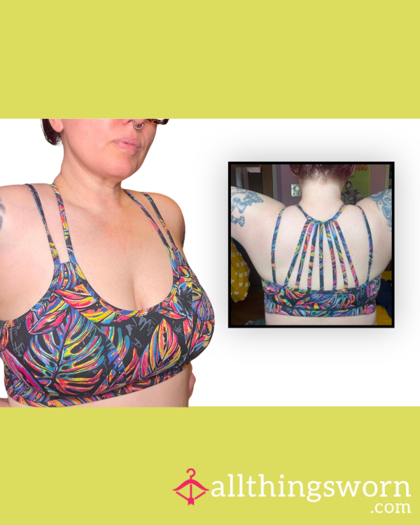 🩷 CVG Tropical Strappy Sports Bra –  (Discontinued Print)