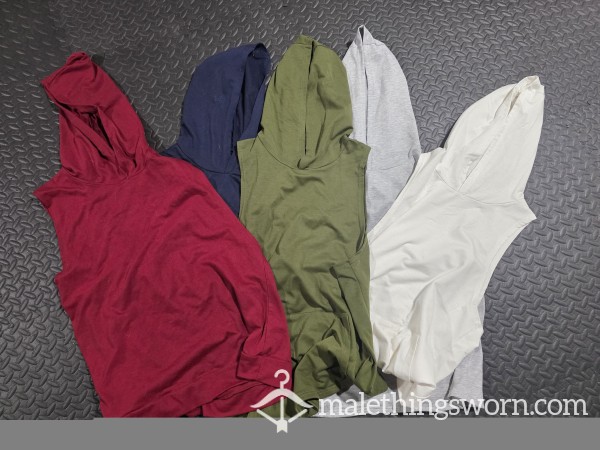 Dad's Sleeveless Hooded Workout Shirts (a**orted Large Shirts)