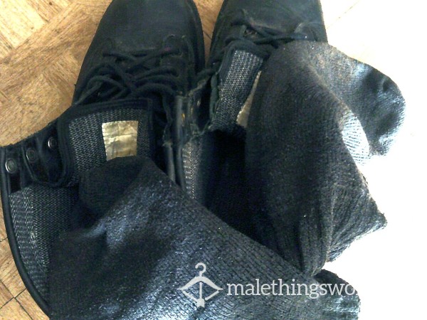 Dad's Well Worn Black Sweaty Work Socks
