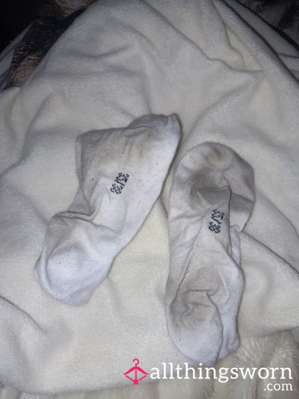🌸daily🌸Stinky White Ankle Socks🤮🥵 |workdays Worn