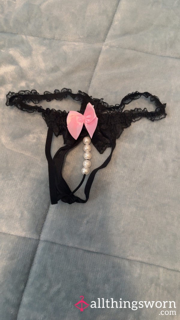 Dainty Thong With Pearls That Like To Explore.
