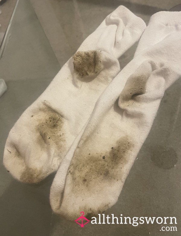 Damp White Socks