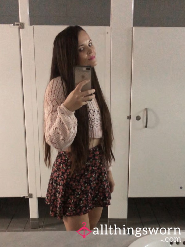 Dance Video Included, Floating Romantic Red Rose Pattern Skirt