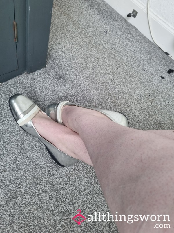 Dangling My New Silver Pumps Off My Toes, 5 Pics Available Now!