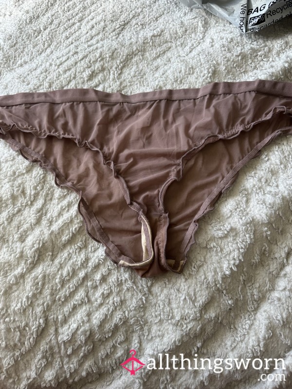 Dark Beige Mesh Panties