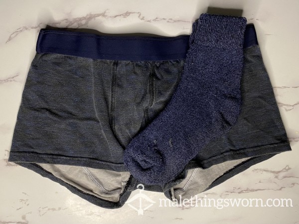 Dark Blue Boxers And Socks Bundle