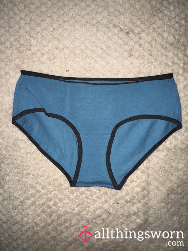Dark Blue Cotton Full-back Panties