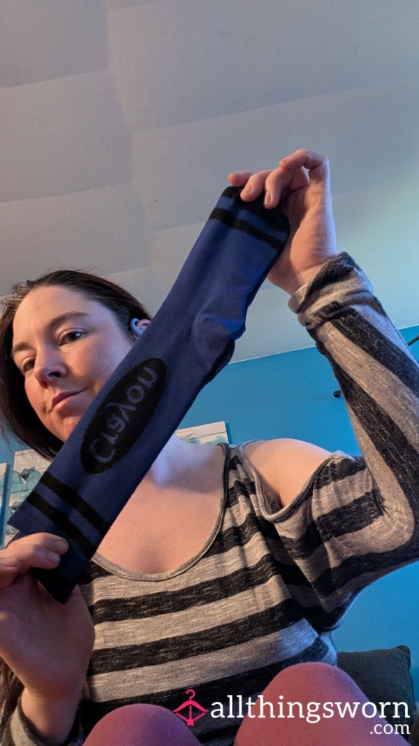Dark Blue Crayon Socks