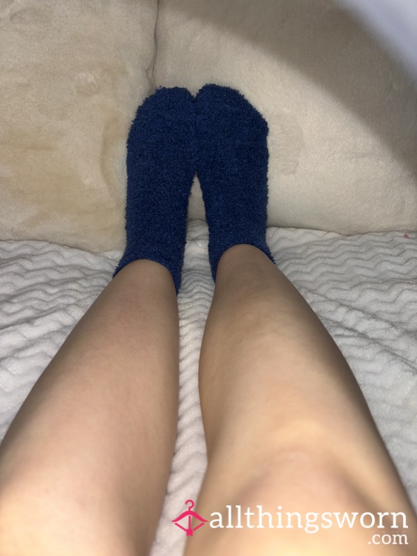 Dark Blue Fluffy Socks