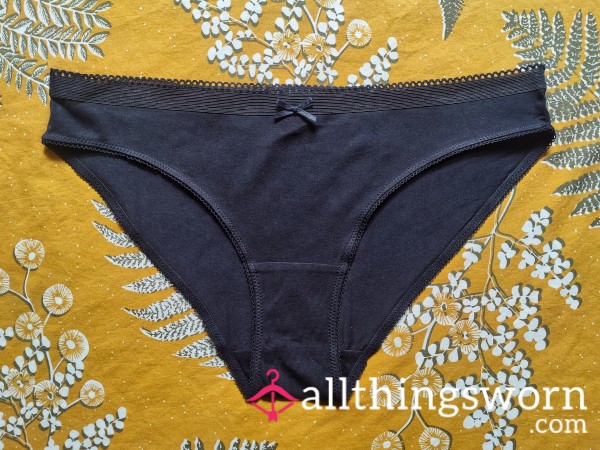Dark Blue Full Back Cotton Panties – Soft, Feminine & Comfy – Worn 24 Hours