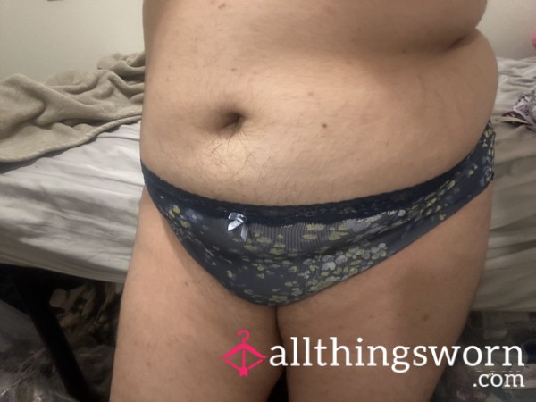 Dark Blue Panties With Blue And Yellow Flowers