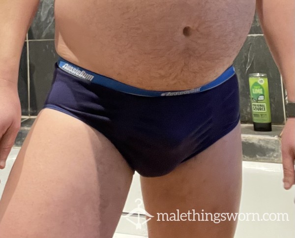 Dark Blue Stretchy Aussieb*m Briefs (size SMALL)