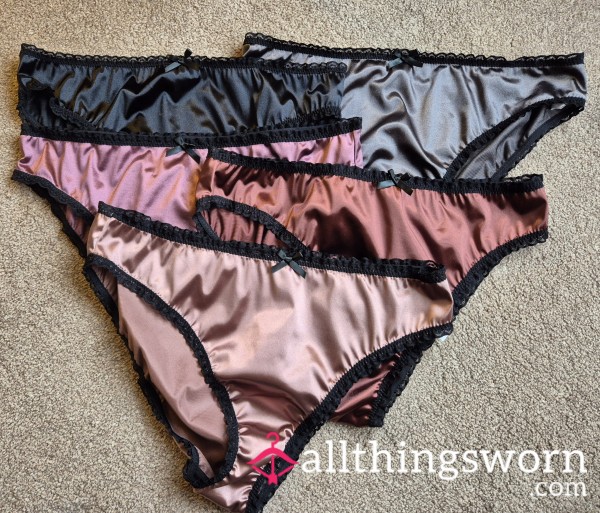 Dark Coloured Satin Panties