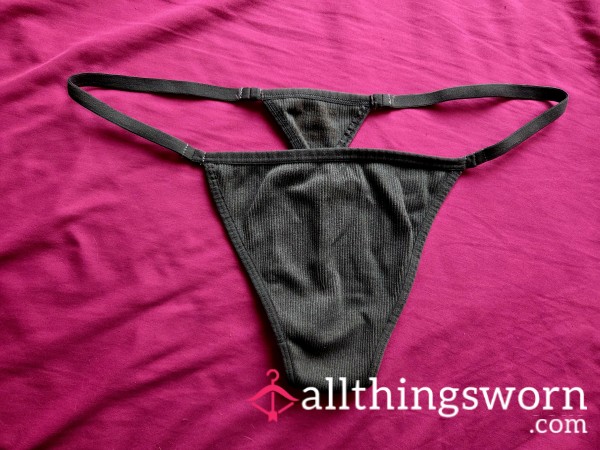 Dark Gray Ribbed G String