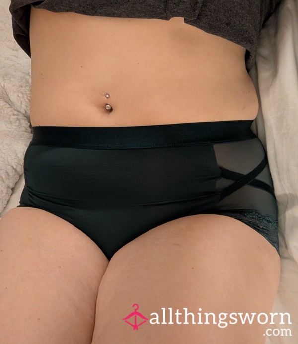 Dark Green High Waisted Silky Full Back