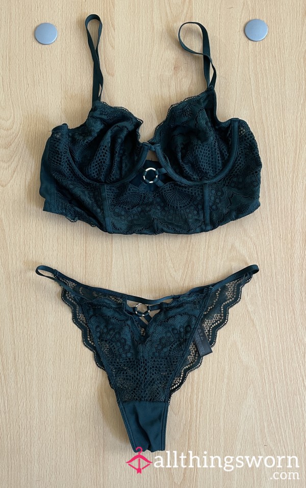 Dark Green Lingerie Set