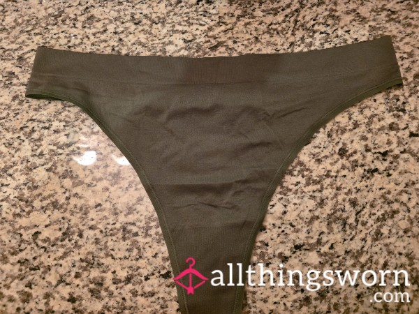 Dark Green Nylon Thong.