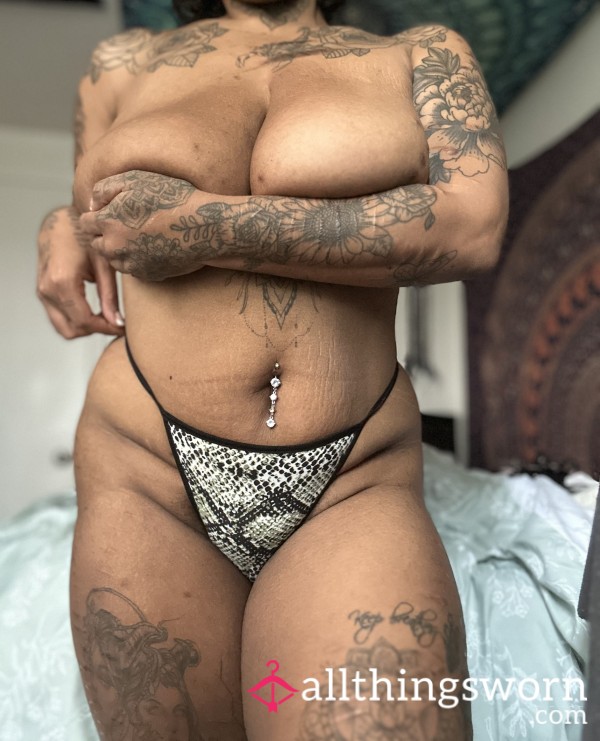 🐍 Dark Green Snake Skin Cotton G String - Ready For Wear