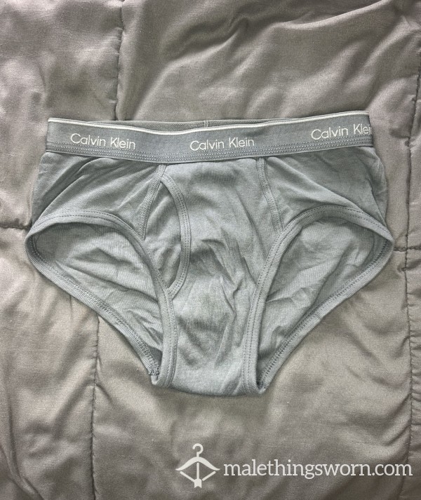 Dark Grey Calvin Klein Fly Briefs Size S