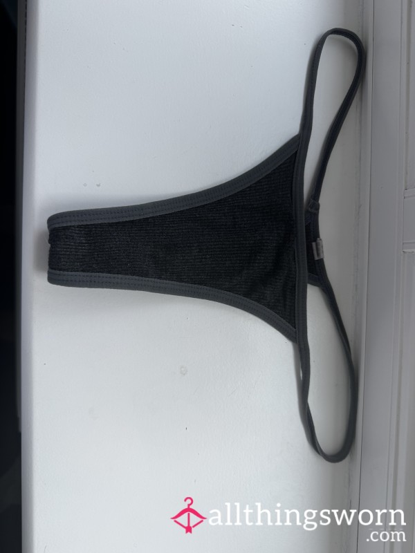Dark Grey Cotton Thongs
