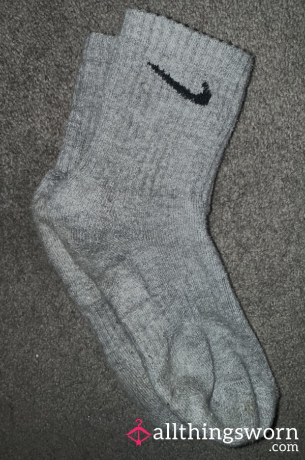 Dark Grey Well Worn Nike Socks