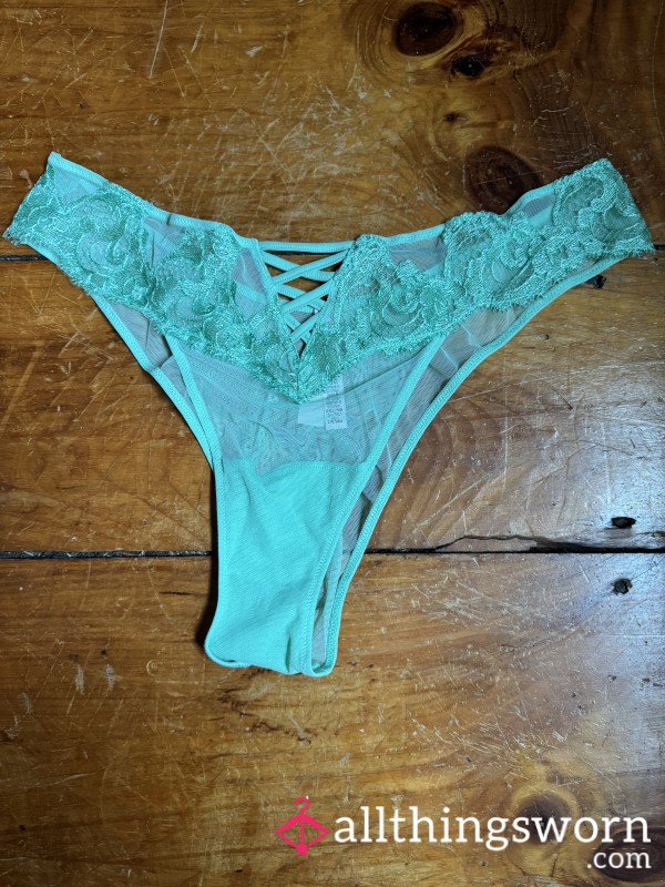 💚 Dark Mint Mesh & Lace Tanga, XL, VS