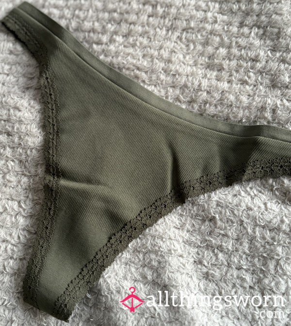 Dark Olive Green Thong