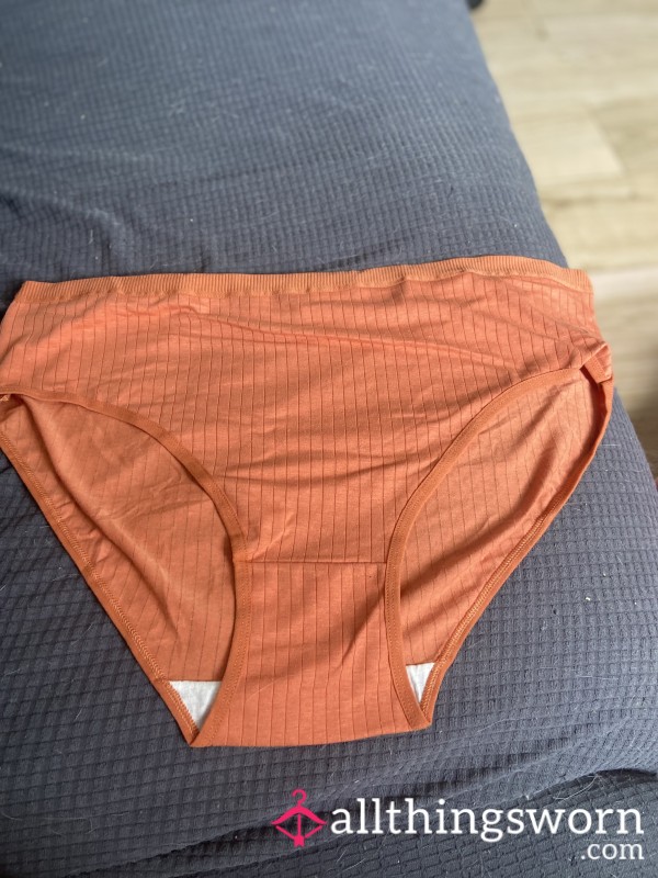 Dark Orange Cotton Full Back Panties