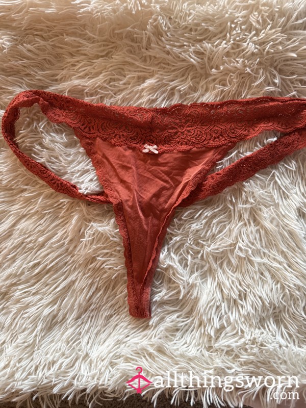 Dark Orange Panties Flor*l & Lace