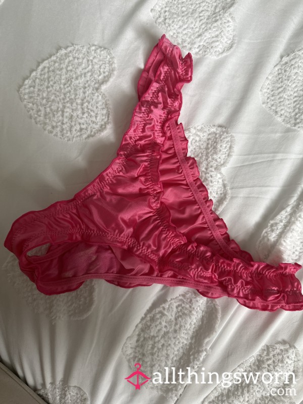 Pink Thrilly Satin Thong