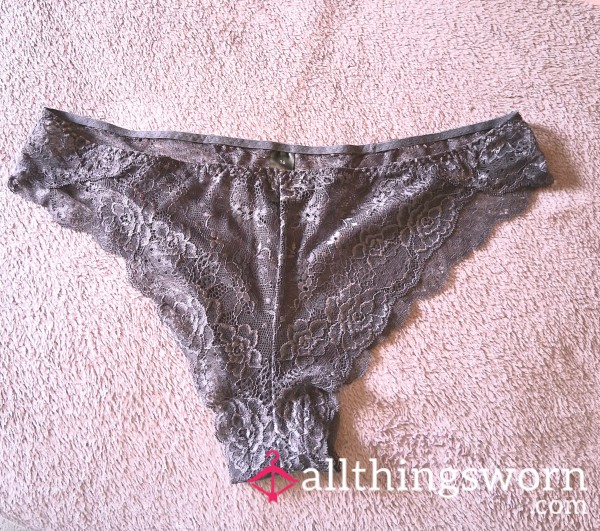 💜 Dark Purple/Grey Lace Panties 💜