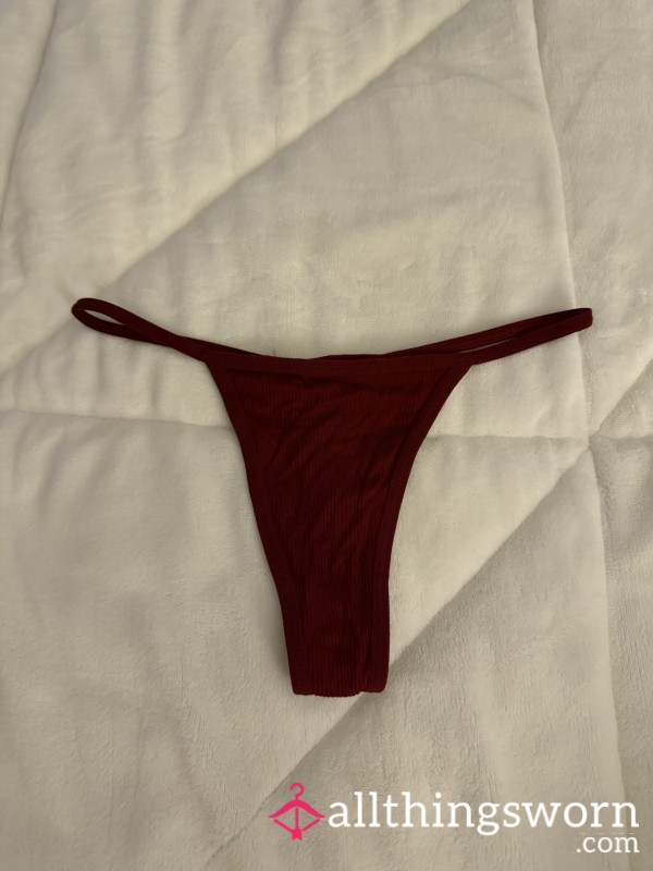 Dark Red Burgundy Thong