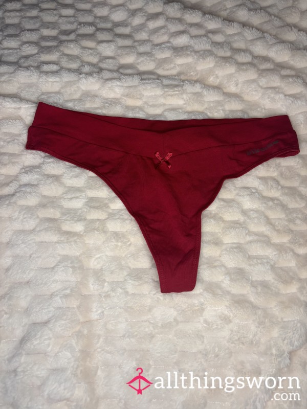 Dark Red Cotton Thong