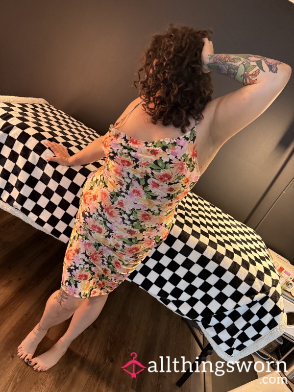 Date Night Flor*l Fitted Silky Dress