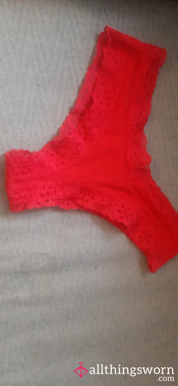 Date Night Panties VS Red Cotton And Lace Cheekies!