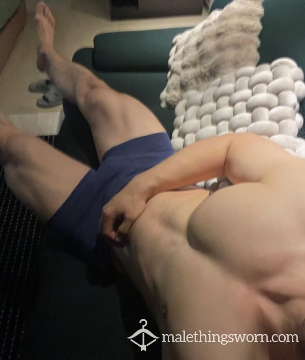 Day Worn Blue Boxers Brief – Sweaty & Well-Used