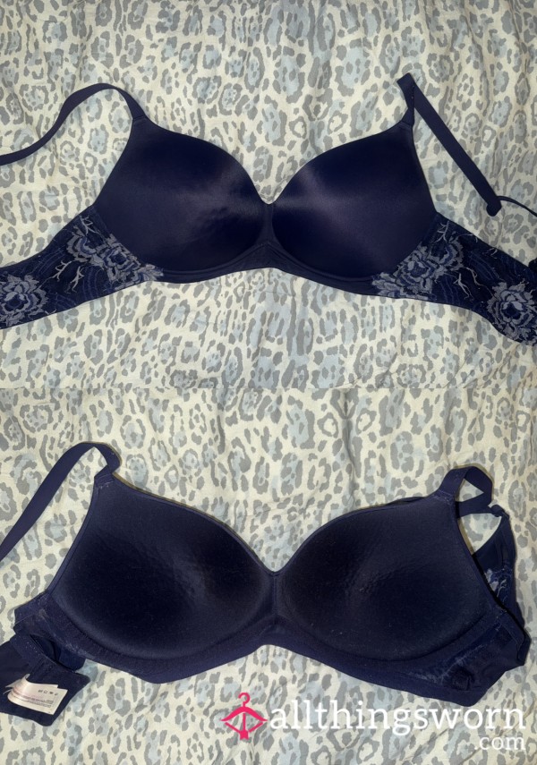 DD Wireless Navy Bra With Flor*l Lace 💙 Tracked Shipping Included