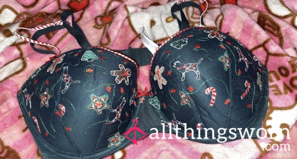 (DDD) Victoria’s Secret Gingerbread Xmas Christmas Push-up Bra ⛄️❄️🖤🎀