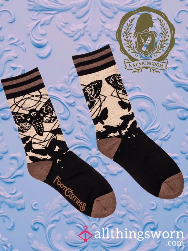 Death’s Head Hawk Moth 🖤🦋 | Witchy Crew Socks