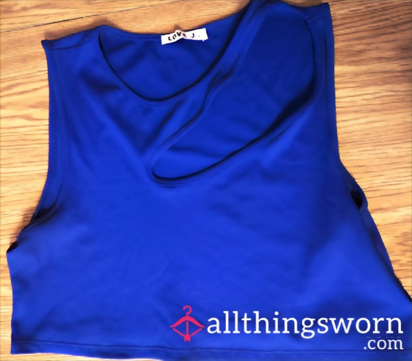 Deep Blue & Deeply Scented Crop Cut Out Top 🦋